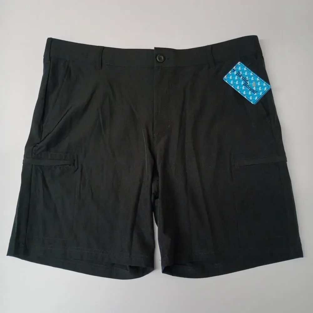 Birdie Bound Cargo Shorts Men's 40x9 Ultimate Black Stretch Easy Care Flex Waist